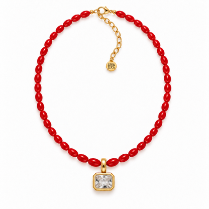 Scarlet Keepsake Beaded Necklace