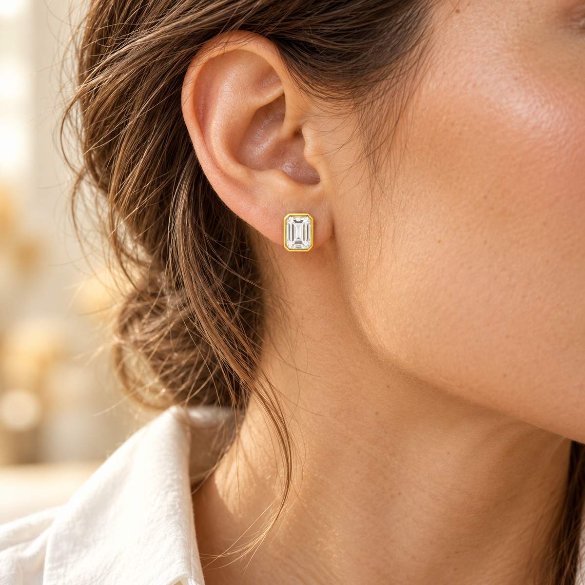 Sutton Emerald-Cut Studs