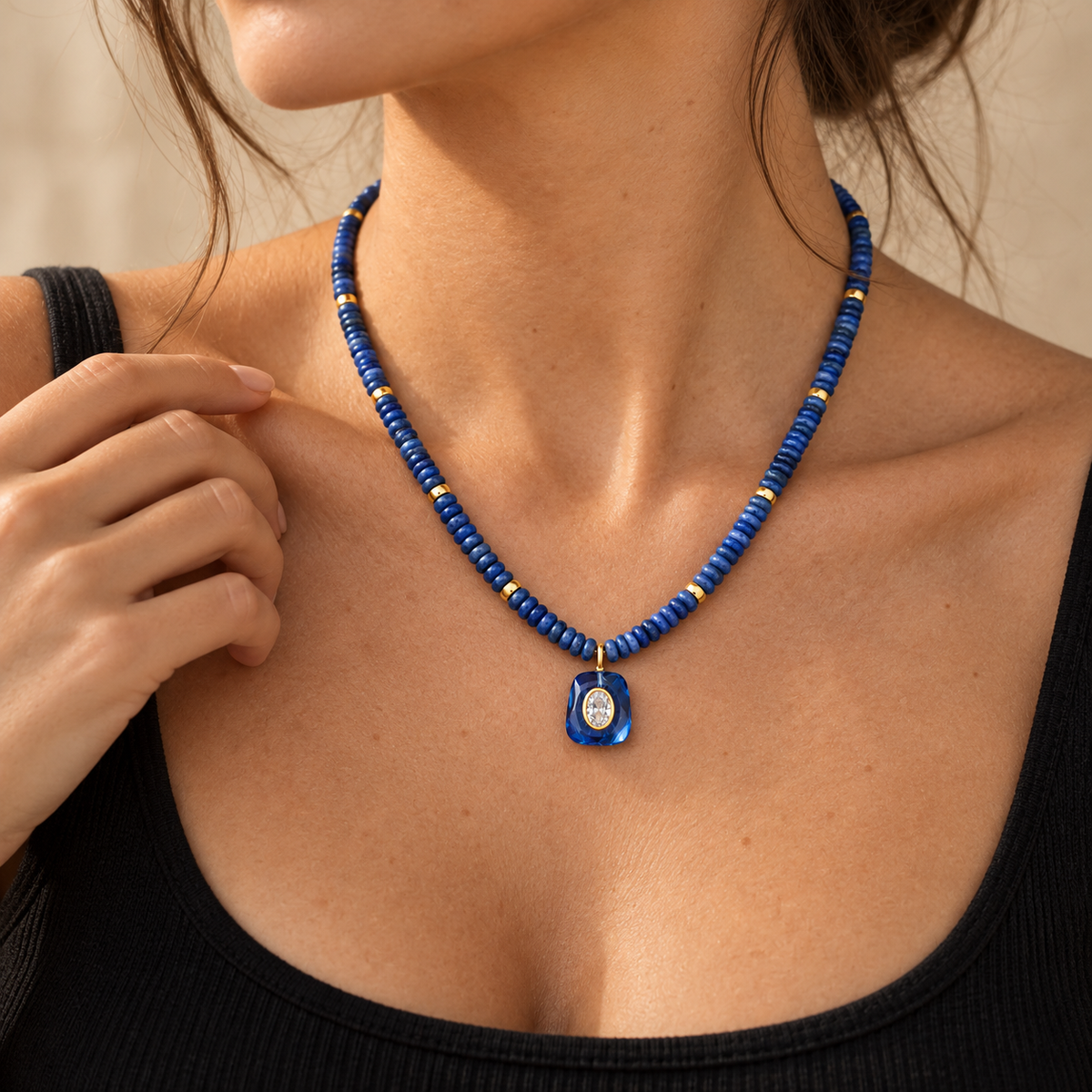 Riviera Blue Pendant Necklace