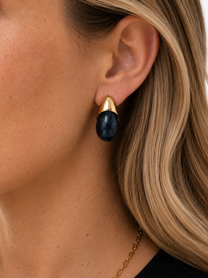 Midnight Pearl Drop Earrings