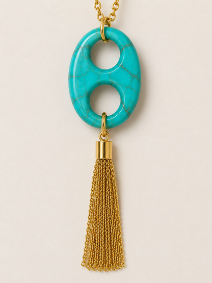 Turquoise Cove Tassel Necklace