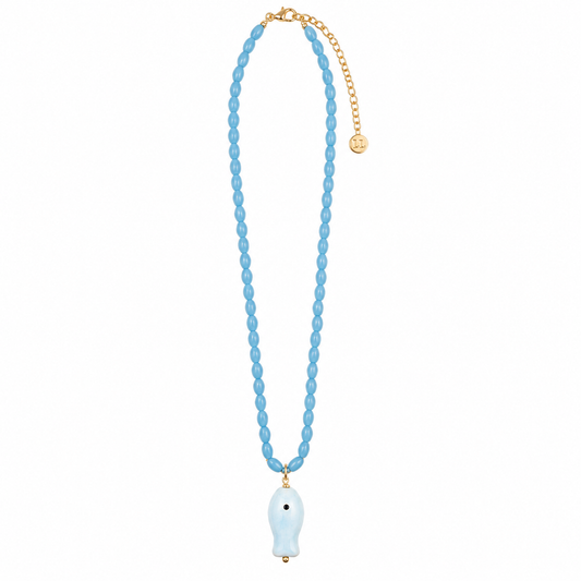 Iridescent Tide Fish Necklace