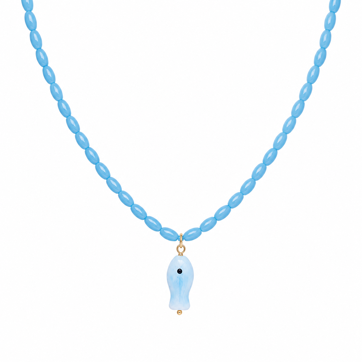 Iridescent Tide Fish Necklace