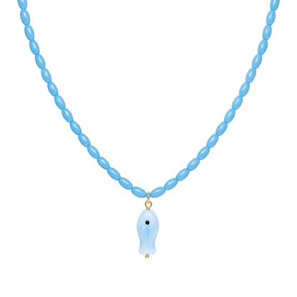 Iridescent Tide Fish Necklace