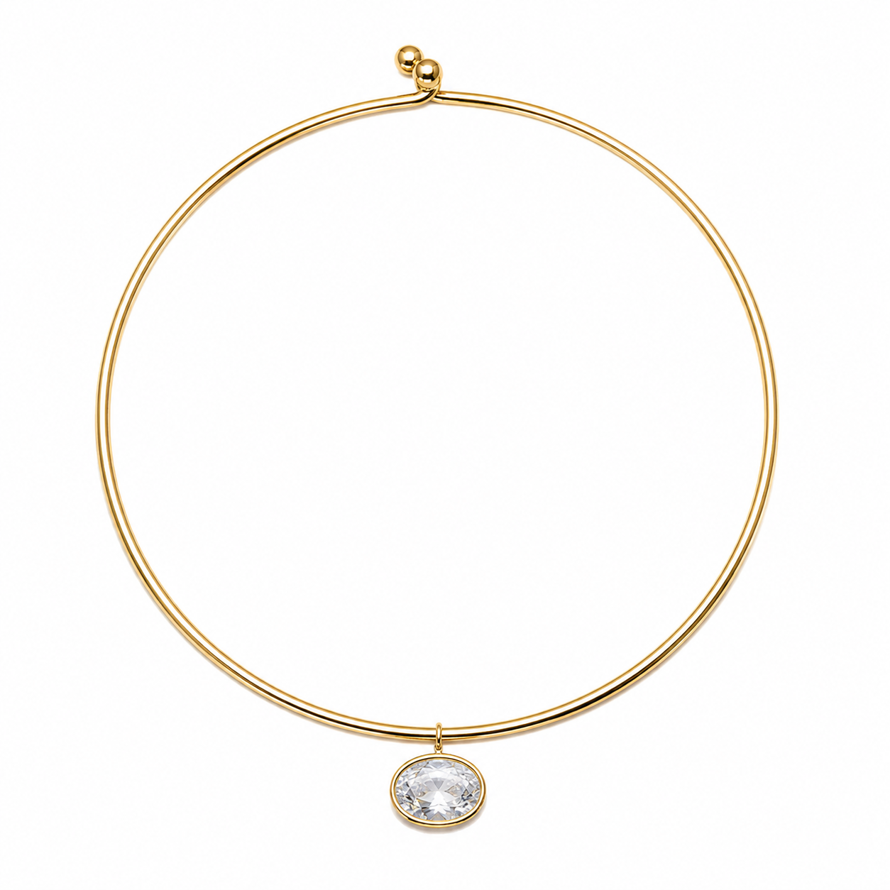 Oval Bezel Collar Necklace