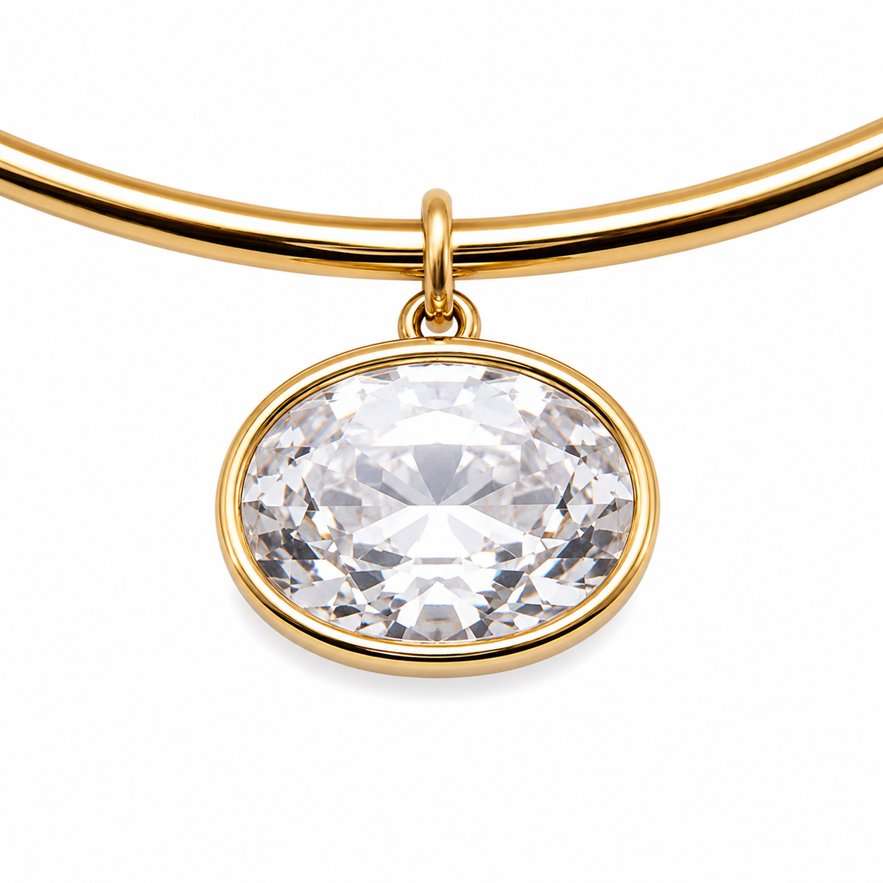 Oval Bezel Collar Necklace
