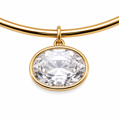 Oval Bezel Collar Necklace
