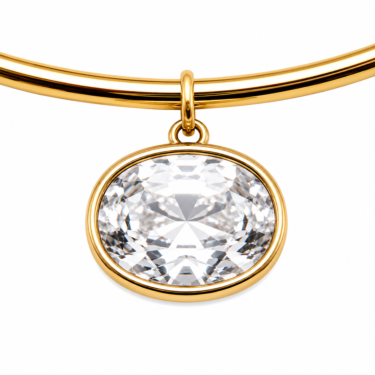Oval Bezel Collar Necklace