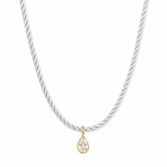 Silver Mist Ribbon Necklace