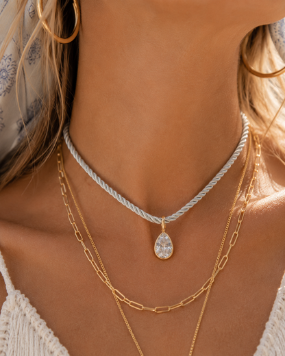 Silver Mist Ribbon Necklace