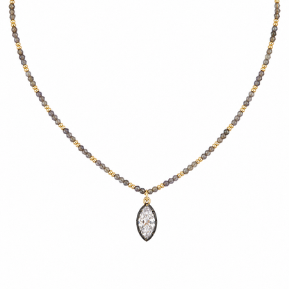 The Noir Marquise Beaded Necklace