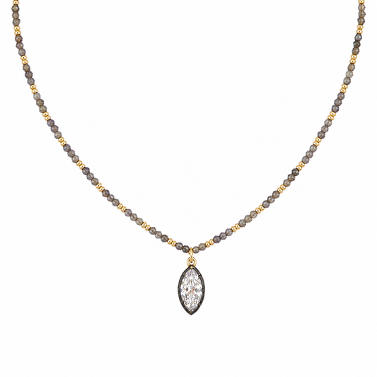 The Noir Marquise Beaded Necklace