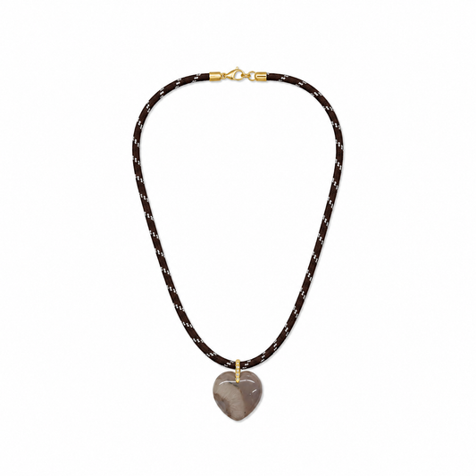 Sable Heart Cord Necklace