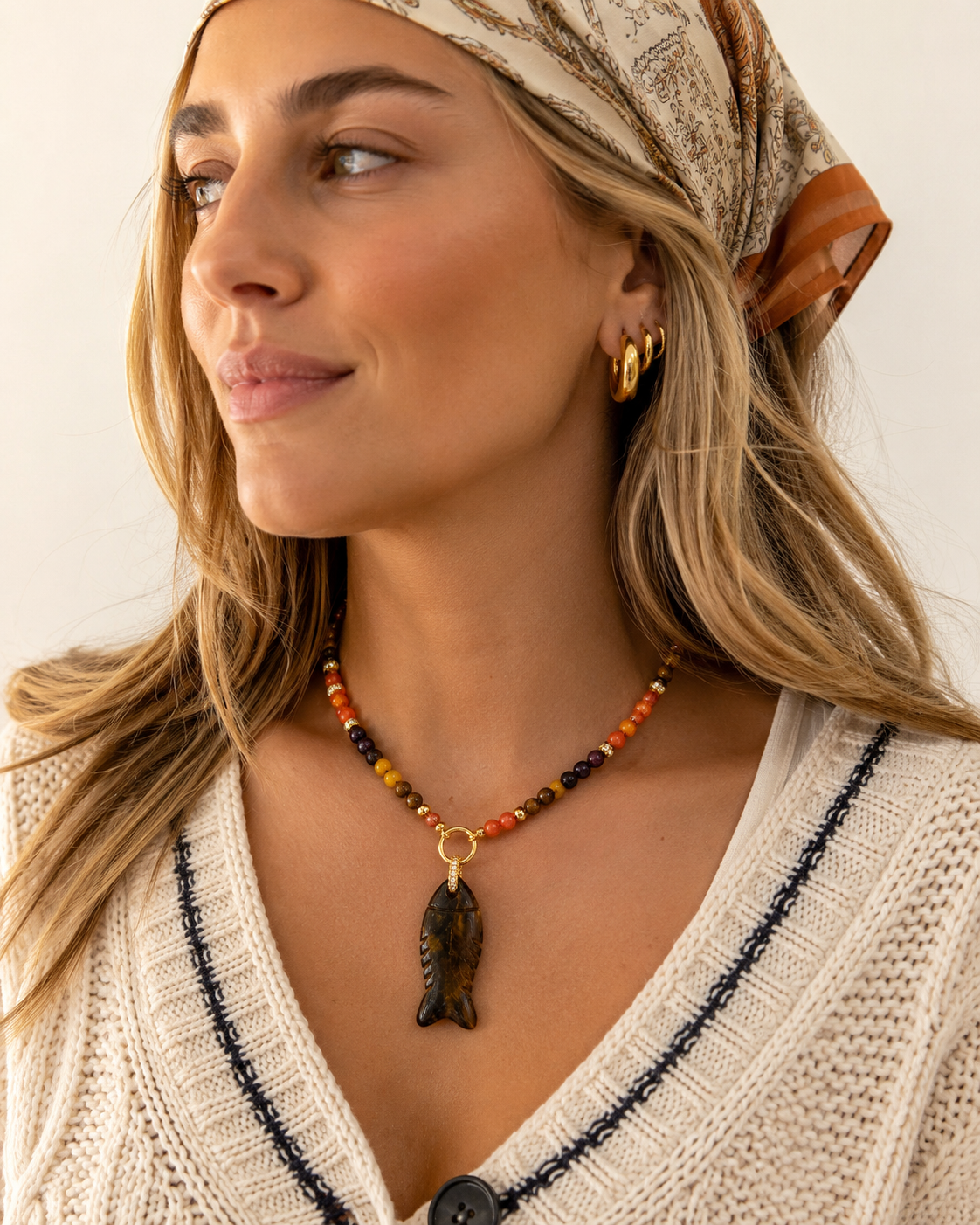 Cove Fish Beaded Necklace
