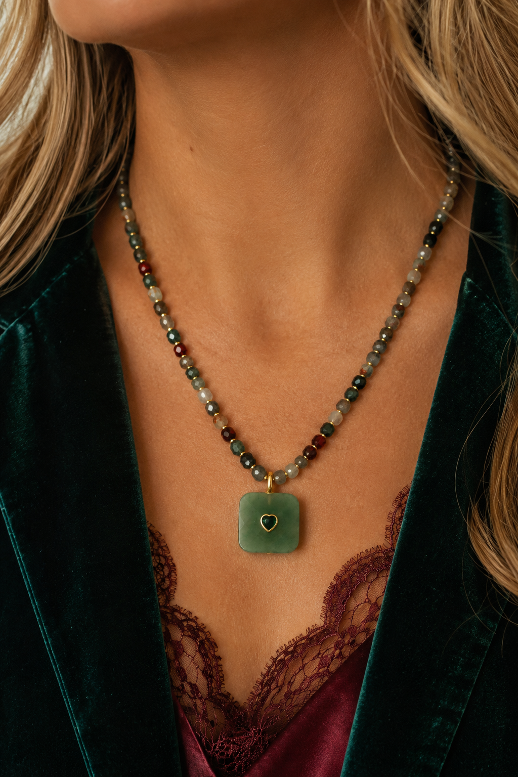 Moss & Ember Heart Necklace
