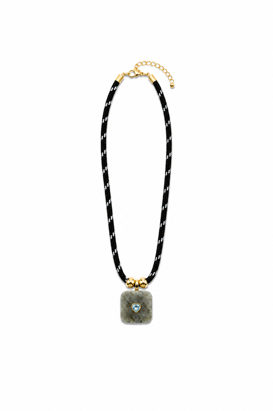 Slate Heart Cord Necklace