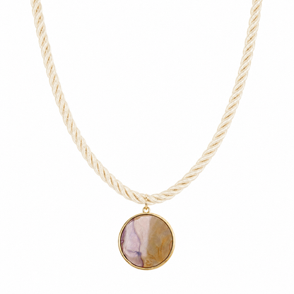 Marble Medallion Rope Necklace