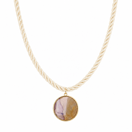 Marble Medallion Rope Necklace