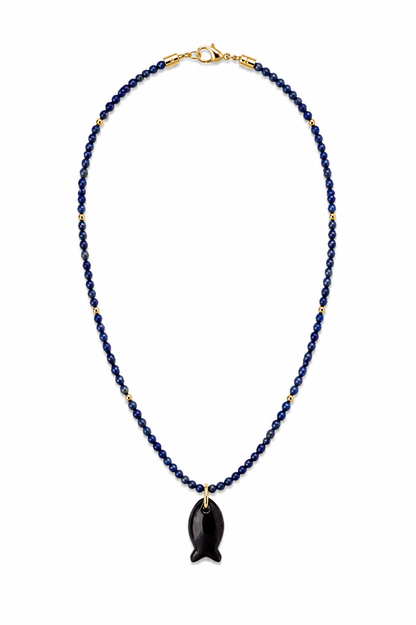 Midnight Tide Fish Necklace