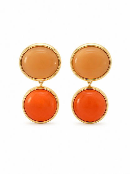 Sunset Cabochon Drop Earrings