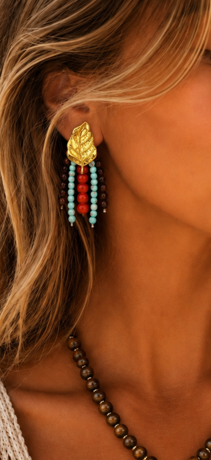 Leaf Fringe Earrings