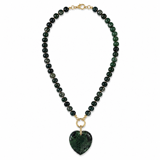 Moss Heart Necklace