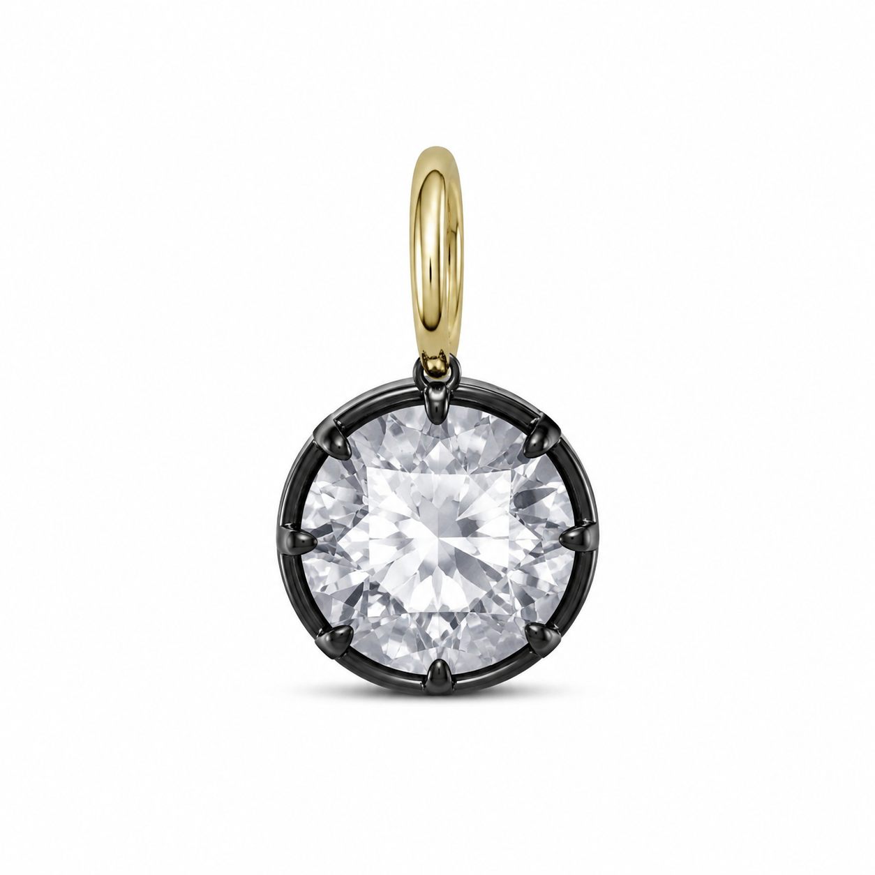 Noir Round Crystal Charm