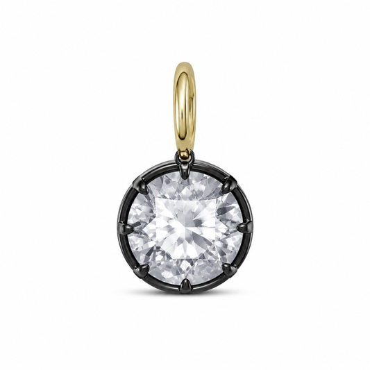 Noir Round Crystal Charm