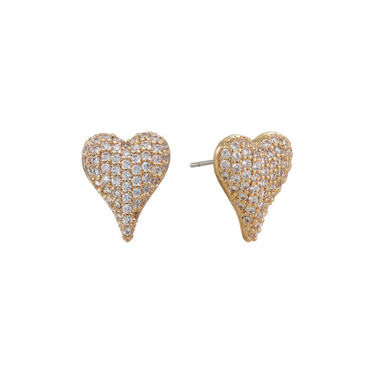 The Amore Pavé Heart Studs