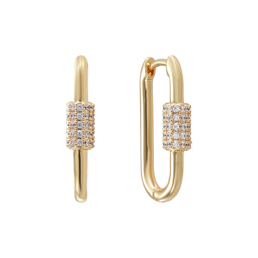 Pave Lock Earrings