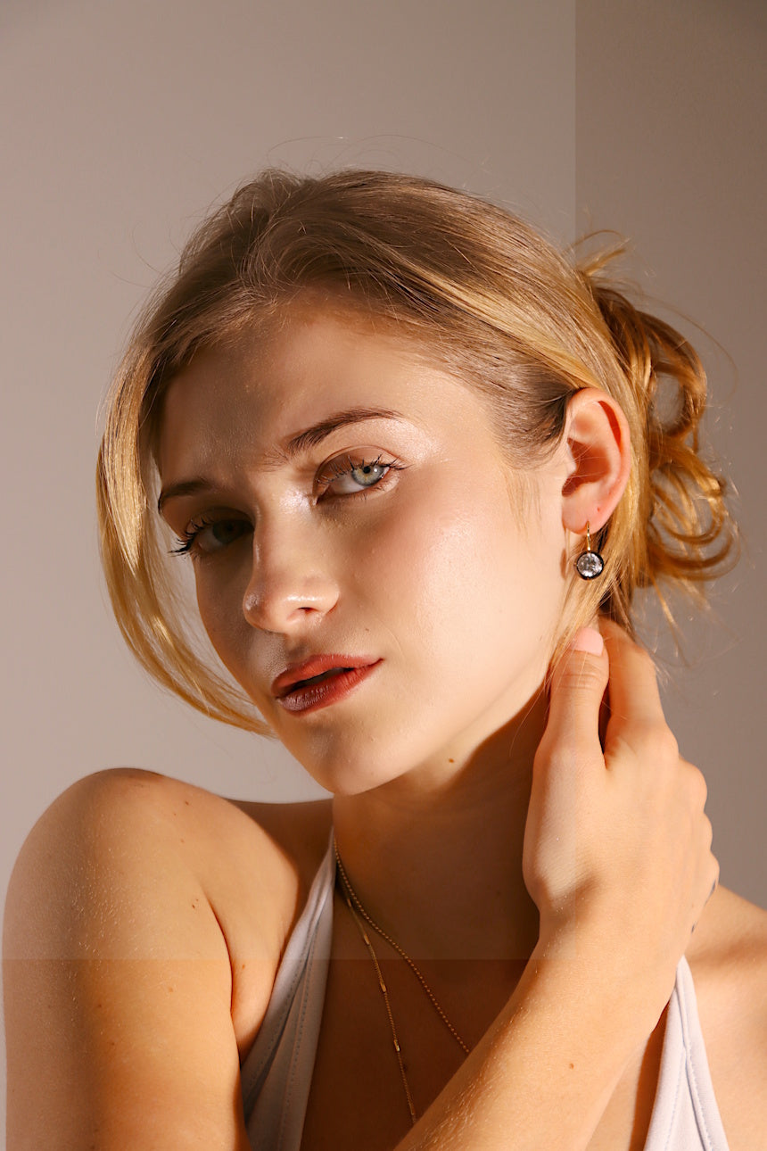 Georgian cut latch back earrings