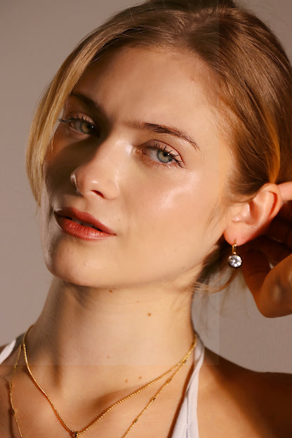 Georgian cut latch back earrings