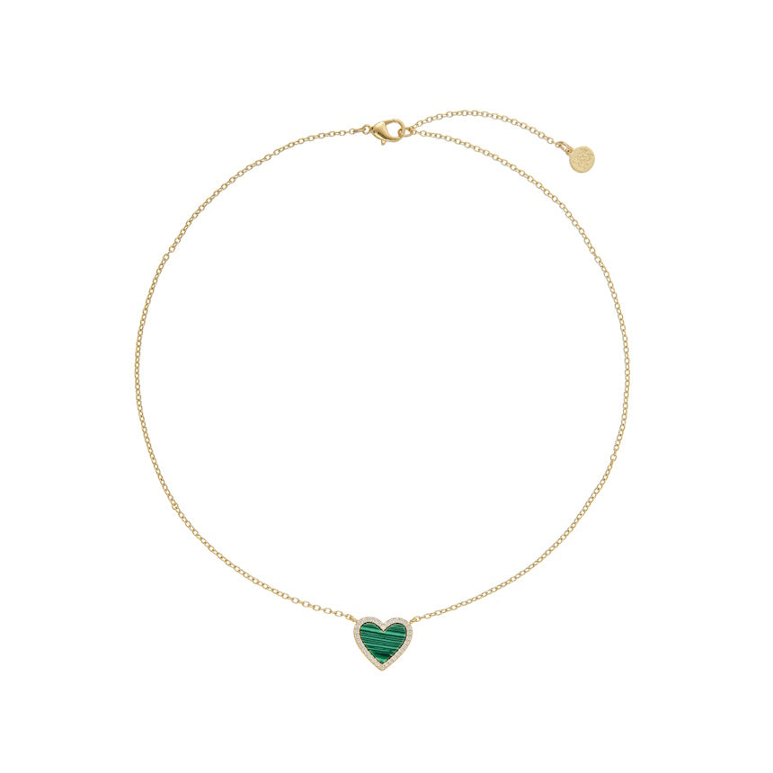 Green Halo Heart Pendant