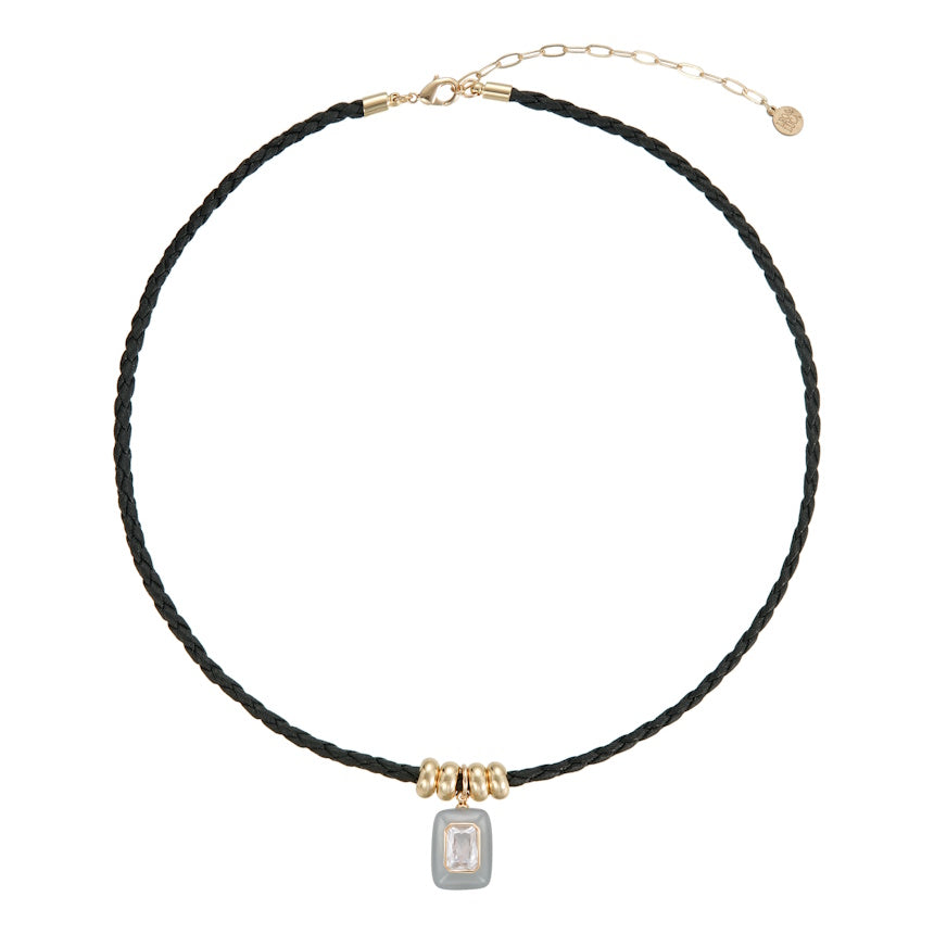 Noir Drop Rope Twist Necklace