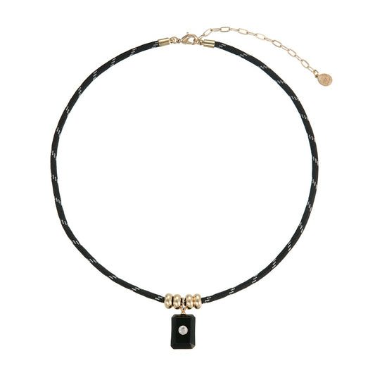 Midnight Stone Paracord Necklace