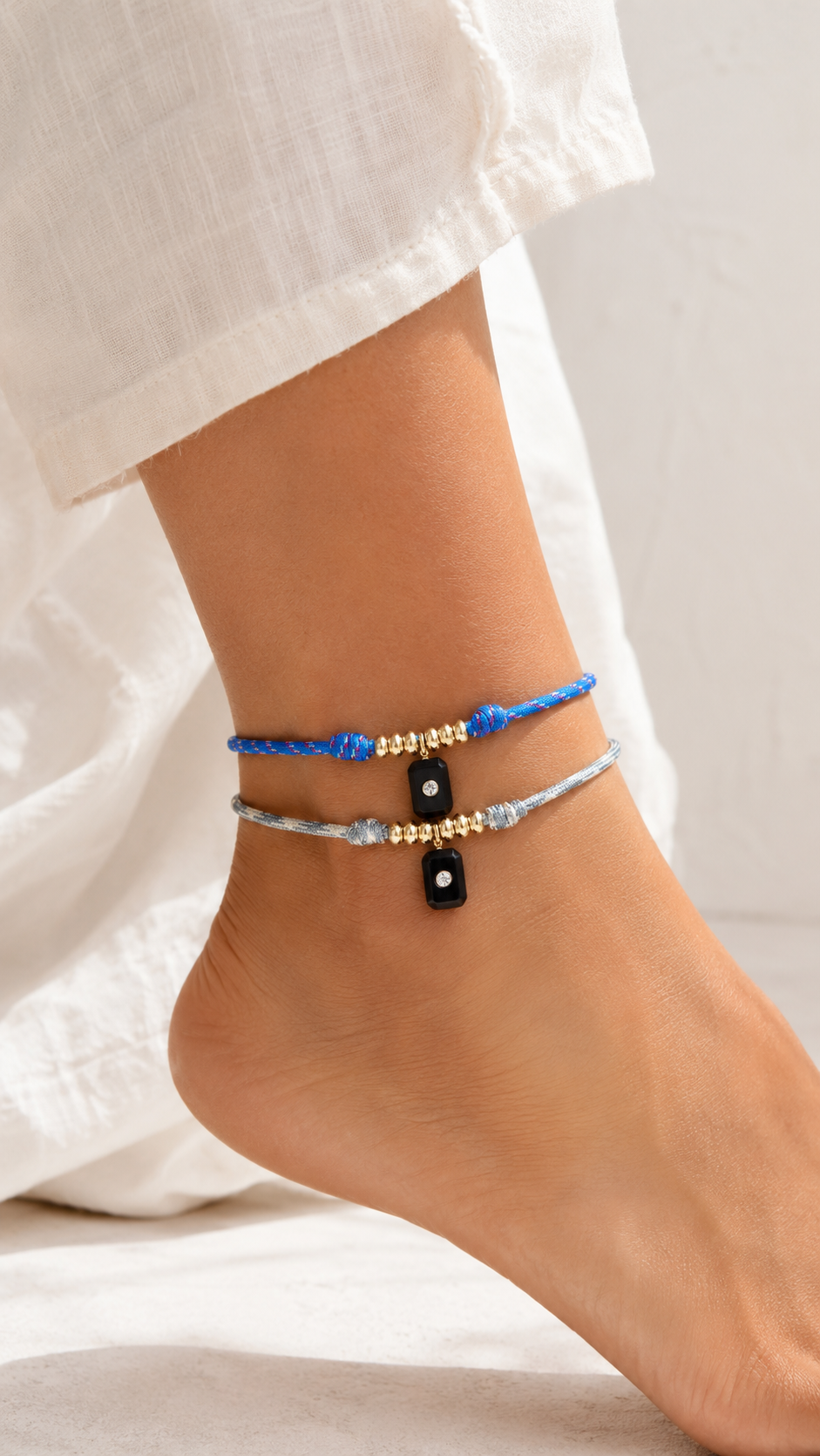 Blue Cord Anklet - Leo & Luca