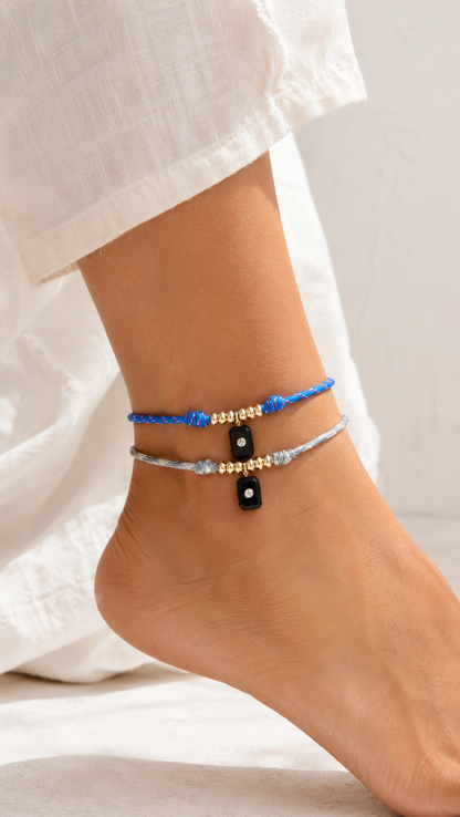 Blue Cord Anklet - Leo & Luca