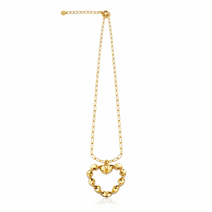 Sculpted Heart Link Necklace