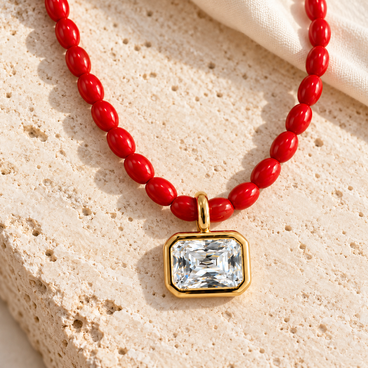 Scarlet Keepsake Beaded Necklace