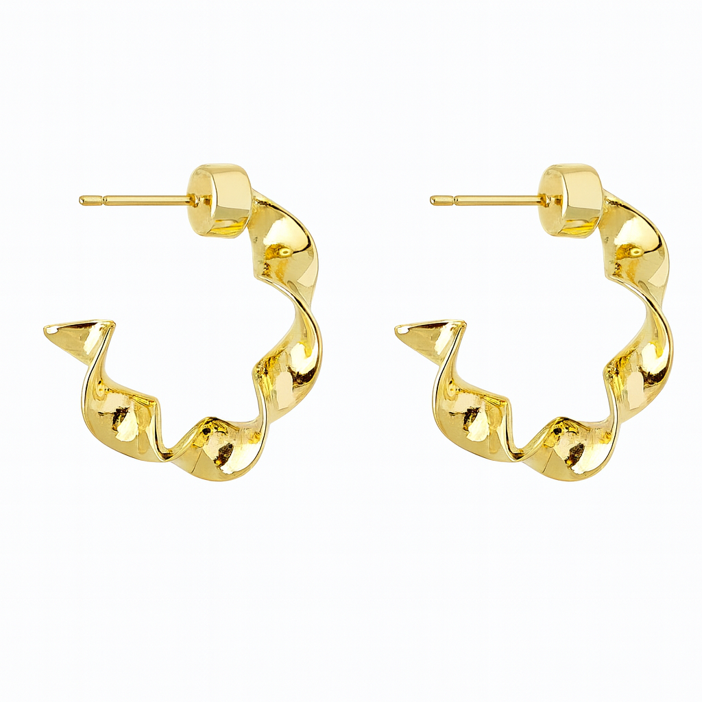 Twist Ribbon Hoop Earrings