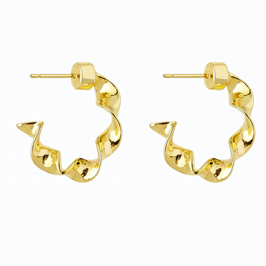 Twist Ribbon Hoop Earrings